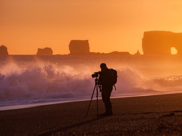 Northern Lights photography holiday in Iceland, coast & ice